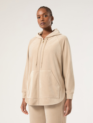 Chenille jersey sweatshirt - TURTLEDOVE
