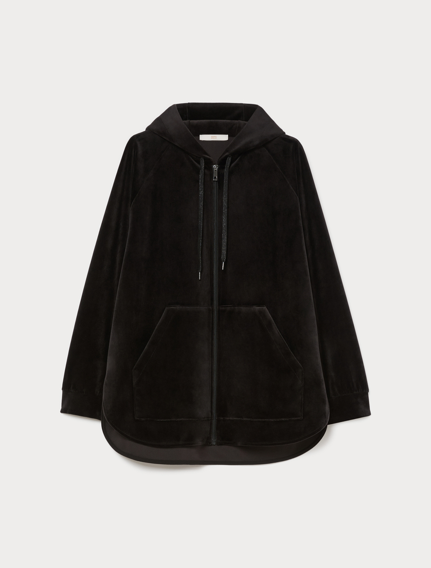 Chenille jersey sweatshirt - BLACK - Marina Rinaldi
