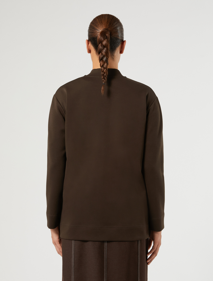 Double jersey jacket - DARK BROWN - Marina Rinaldi - 4
