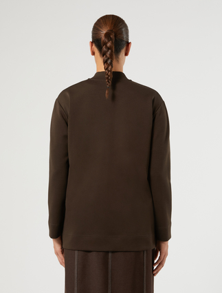 Double jersey jacket - DARK BROWN - Marina Rinaldi - 4