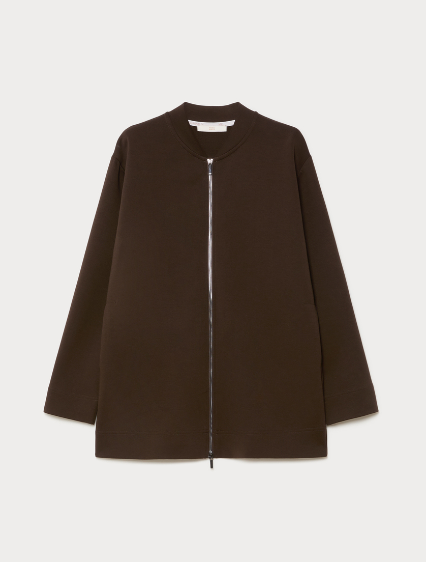 Double jersey jacket - DARK BROWN - Marina Rinaldi