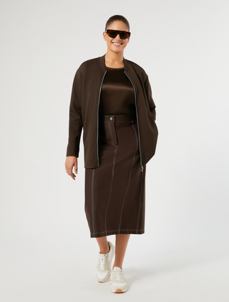 Double jersey jacket - DARK BROWN - Marina Rinaldi - 2