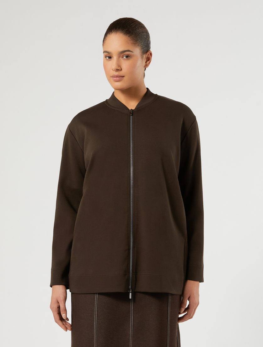 Double jersey jacket - DARK BROWN - Marina Rinaldi - 3