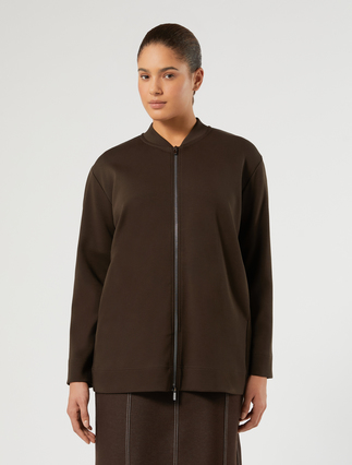 Double jersey jacket - DARK BROWN