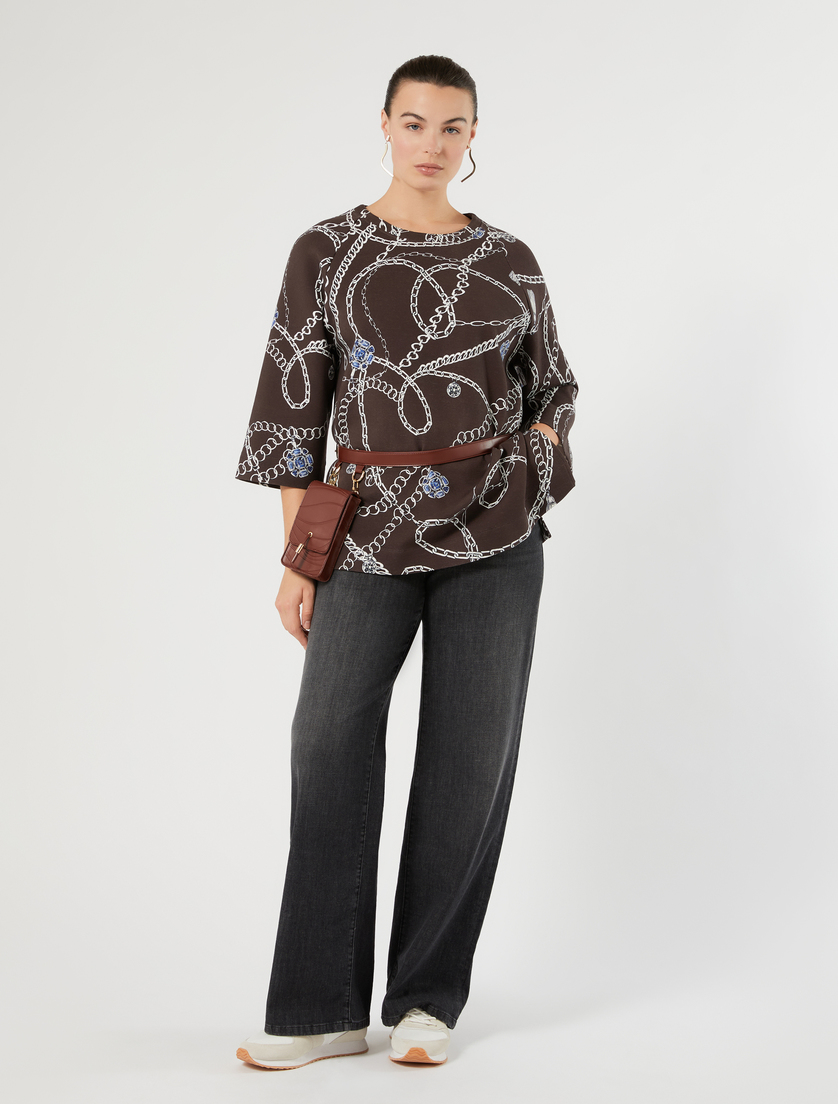 Scuba jersey sweatshirt - BROWN - Marina Rinaldi - 2