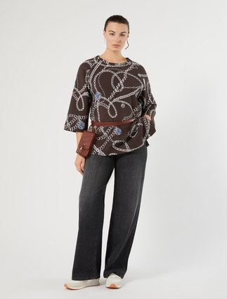 Scuba jersey sweatshirt - BROWN - Marina Rinaldi - 2