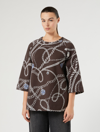 Scuba jersey sweatshirt - BROWN - Marina Rinaldi - 3