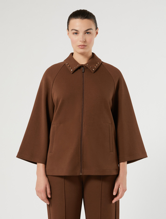 Veste en jersey avec broderie - BISCUIT