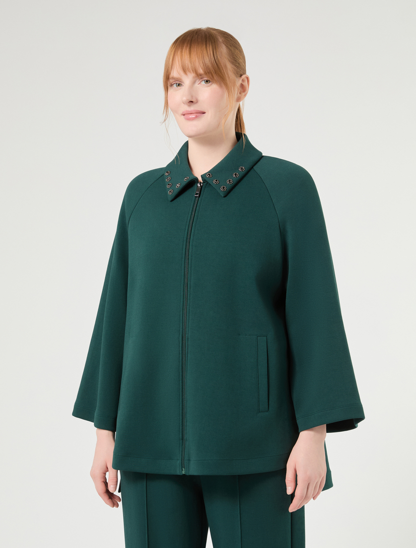 Veste en jersey avec broderie - VERT FONCE' - Marina Rinaldi - 3