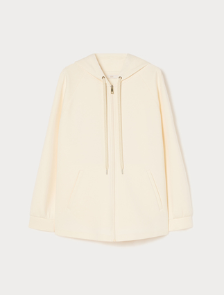 Lace-detail jersey jacket - WHITE - Marina Rinaldi - 1