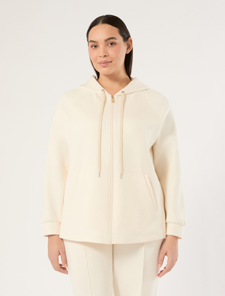 Lace-detail jersey jacket - WHITE
