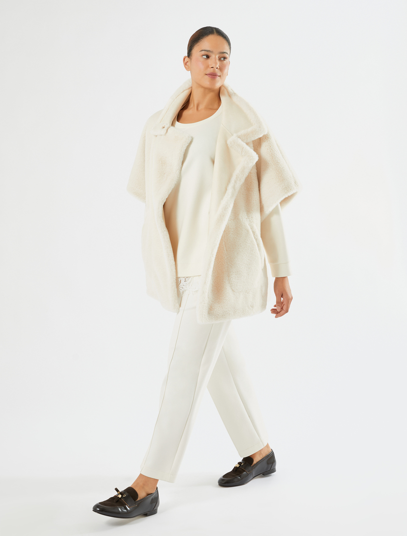 Lace-trimmed scuba sweatshirt - Marina Rinaldi