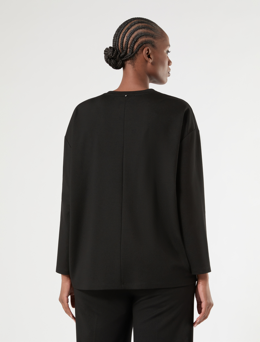 Pleated jersey sweatshirt - BLACK - Marina Rinaldi - 4