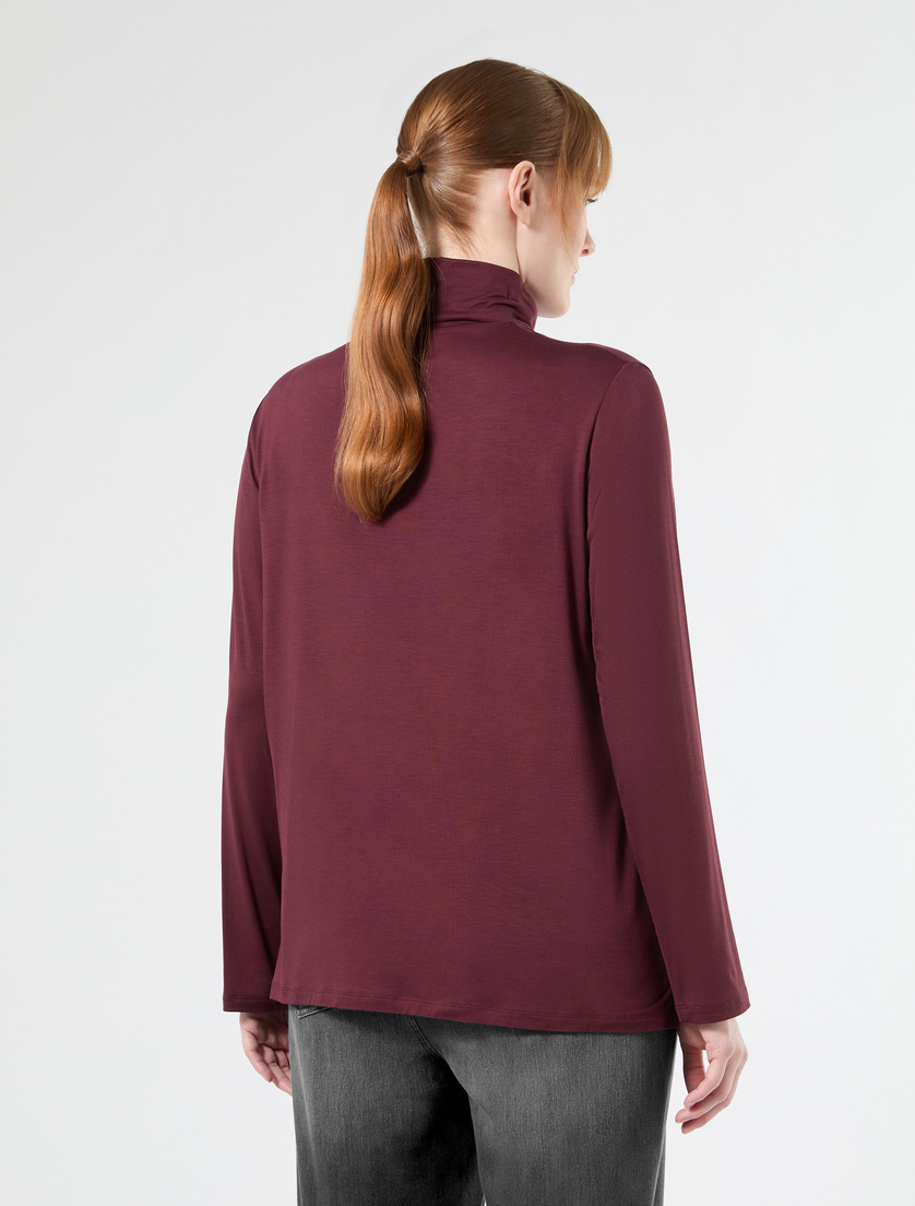 Viscose jersey T-shirt - WINE-COLOURED - Marina Rinaldi - 4