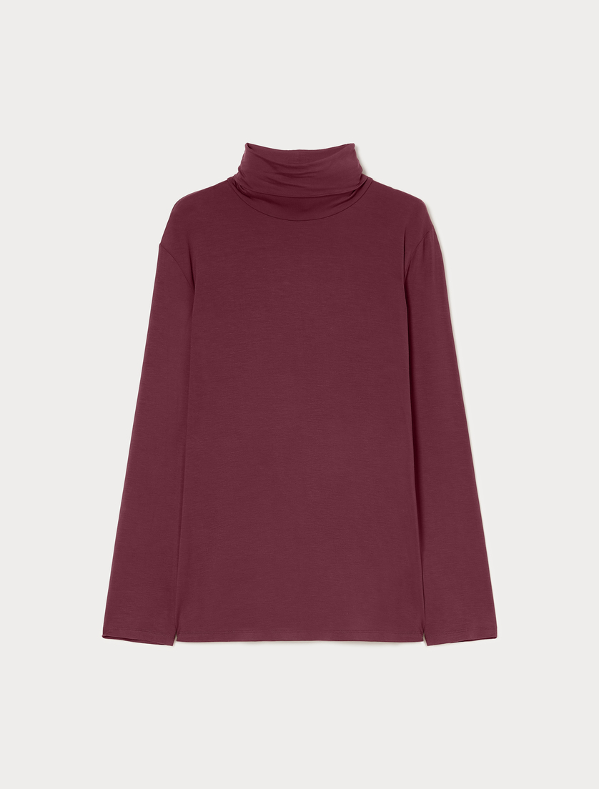 Viscose jersey T-shirt - WINE-COLOURED - Marina Rinaldi
