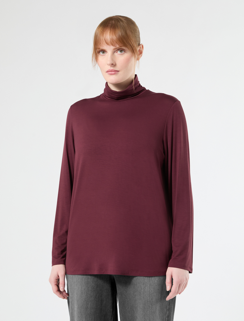 Viscose jersey T-shirt - WINE-COLOURED - Marina Rinaldi - 3
