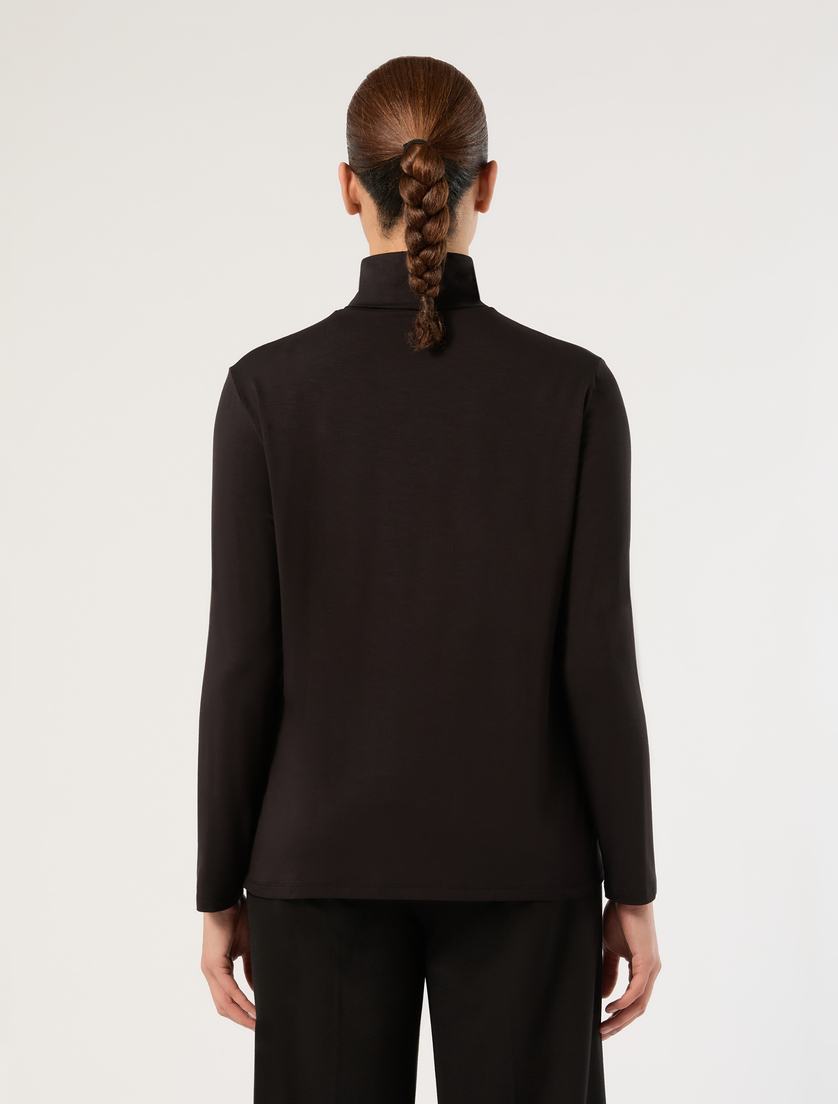 Viscose jersey T-shirt - CZARNY - Marina Rinaldi - 4