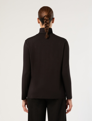 Viscose jersey T-shirt - CZARNY - Marina Rinaldi - 4