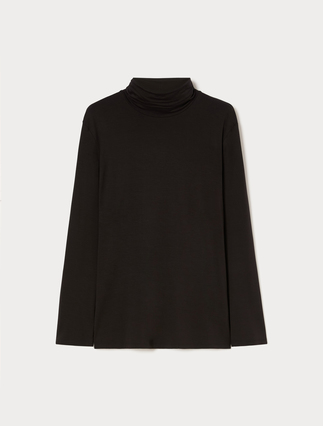 Viscose jersey T-shirt - CZARNY - Marina Rinaldi - 1