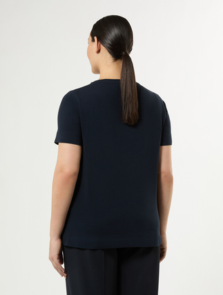 Printed jersey T-shirt - MIDNIGHTBLUE - Marina Rinaldi - 4