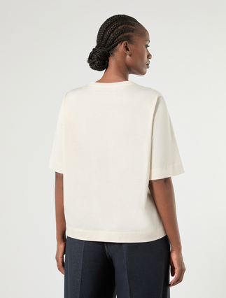 Cotton jersey T-shirt - IVORY - Marina Rinaldi - 4