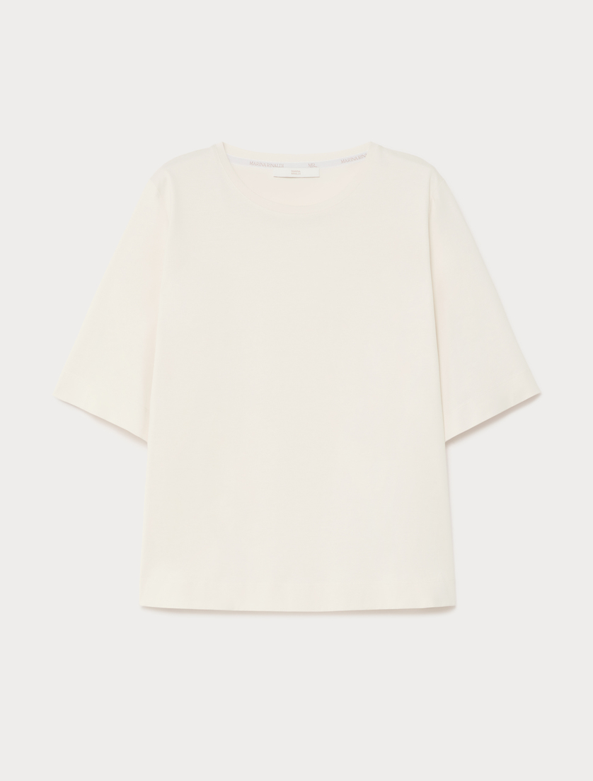 Cotton jersey T-shirt - IVORY - Marina Rinaldi