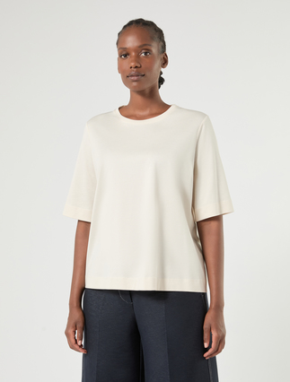 Cotton jersey T-shirt - IVORY - Marina Rinaldi - 3