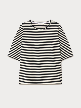 Cotton jersey T-shirt - IVORY - Marina Rinaldi - 1