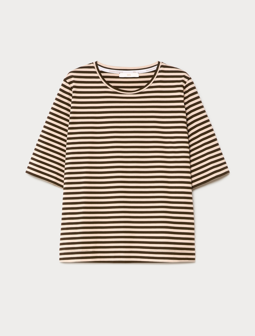 Cotton jersey T-shirt - BROWN - Marina Rinaldi