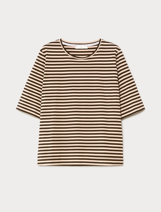 Cotton jersey T-shirt - BROWN - Marina Rinaldi - 1