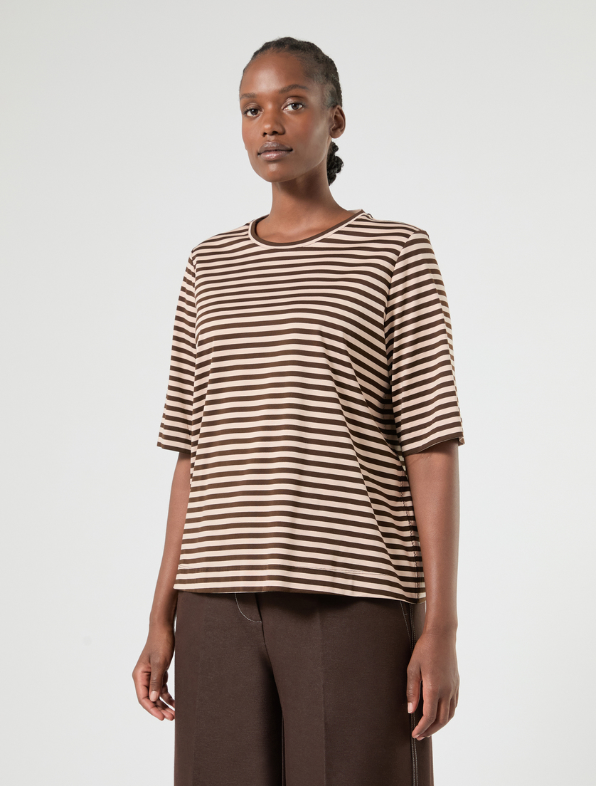 Cotton jersey T-shirt - BROWN - Marina Rinaldi - 3