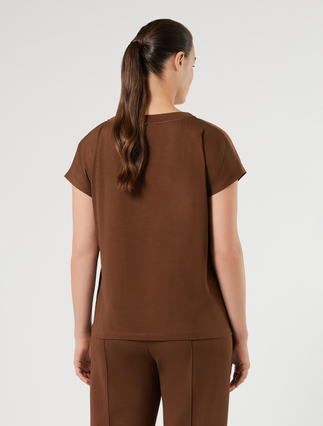 T-shirt en jersey et satin - BISCUIT - Marina Rinaldi - 4