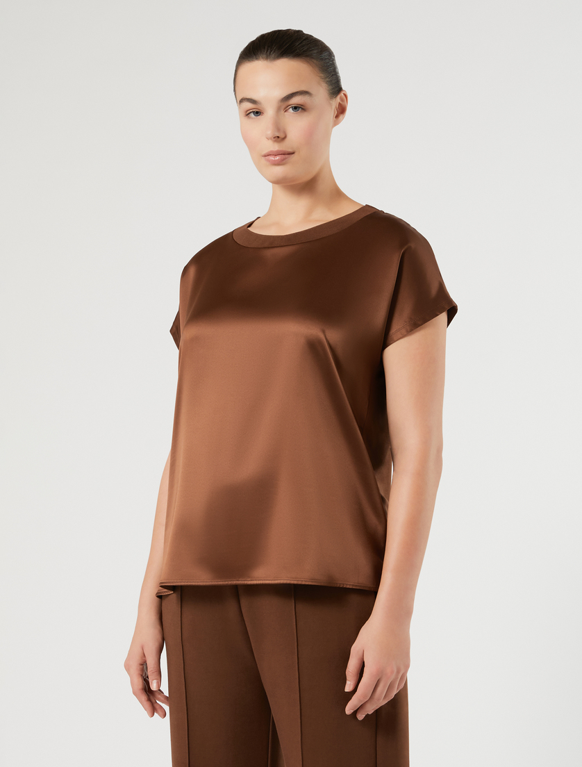 T-shirt en jersey et satin - BISCUIT - Marina Rinaldi - 3