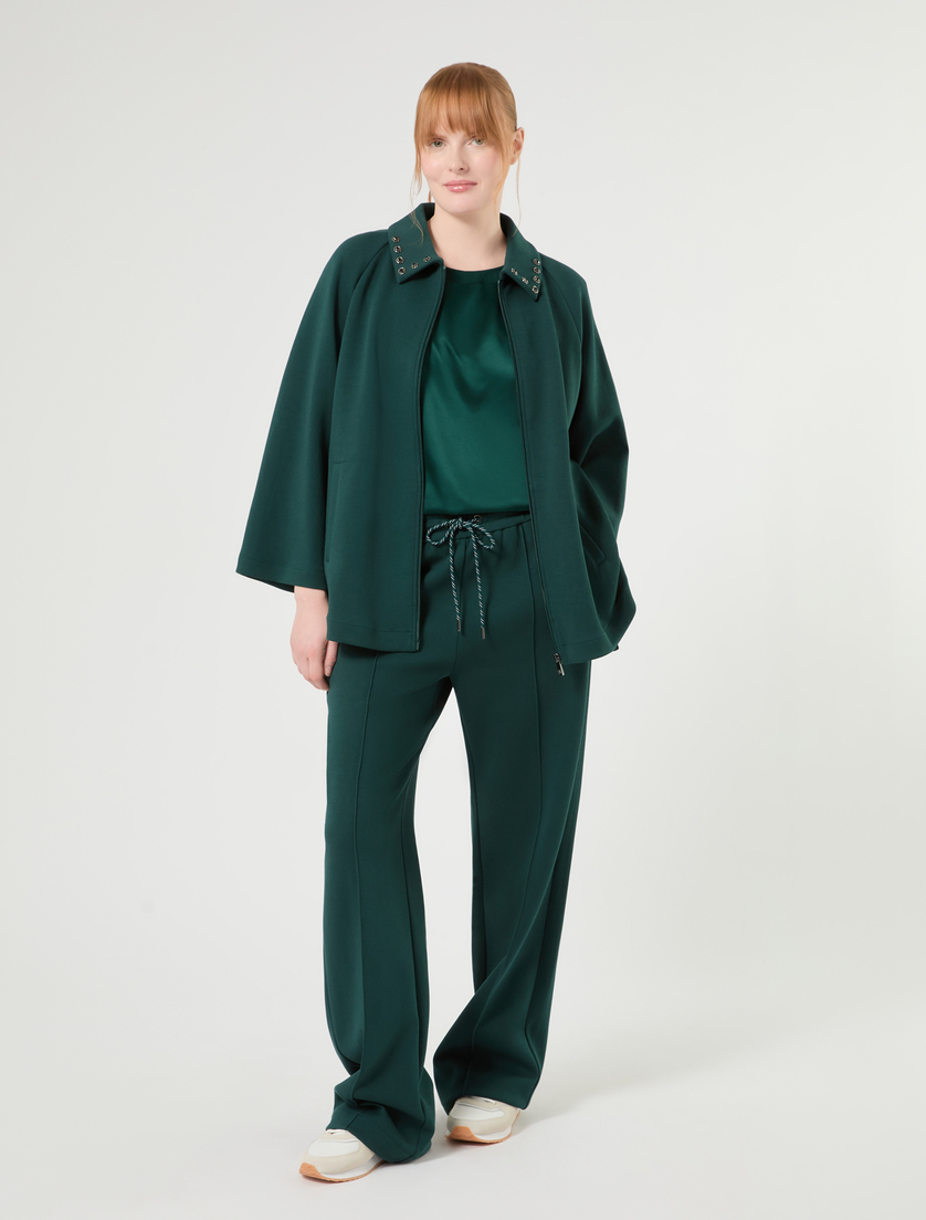 T-shirt en jersey et satin - VERT FONCE' - Marina Rinaldi - 2