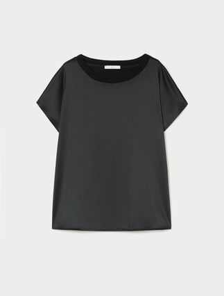 Jersey and satin T-shirt - Marina Rinaldi
