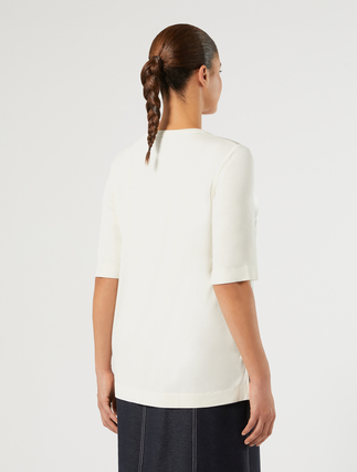 Jersey and satin T-shirt - IVORY - Marina Rinaldi - 4