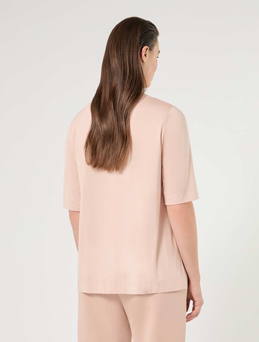 Jersey and satin T-shirt - ANTIQUE ROSE - Marina Rinaldi - 4
