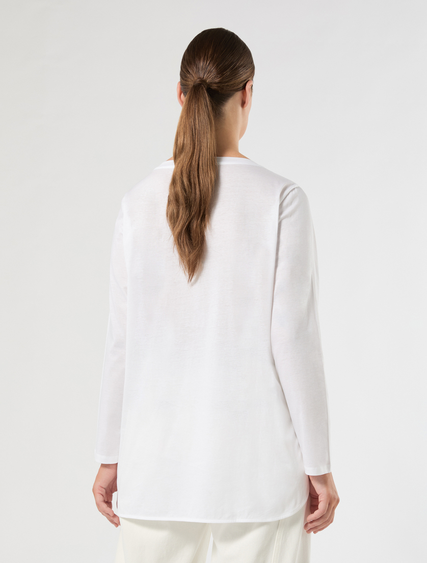 Cotton jersey T-shirt - OPTICAL WHITE - Marina Rinaldi - 4