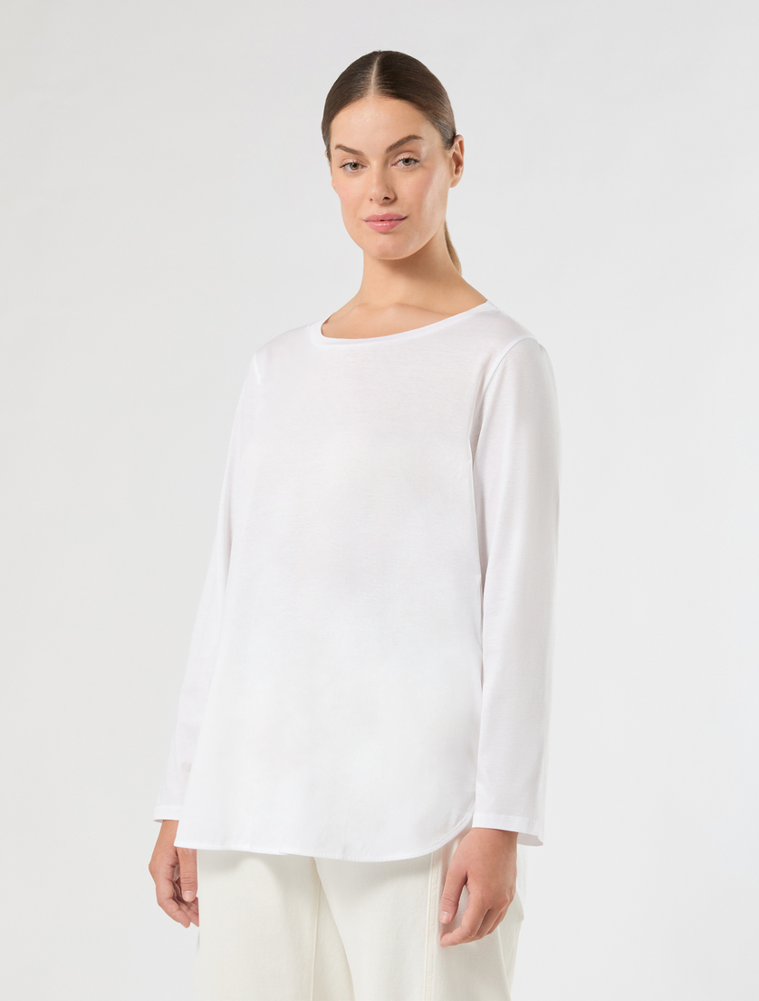 Cotton jersey T-shirt - OPTICAL WHITE - Marina Rinaldi - 3