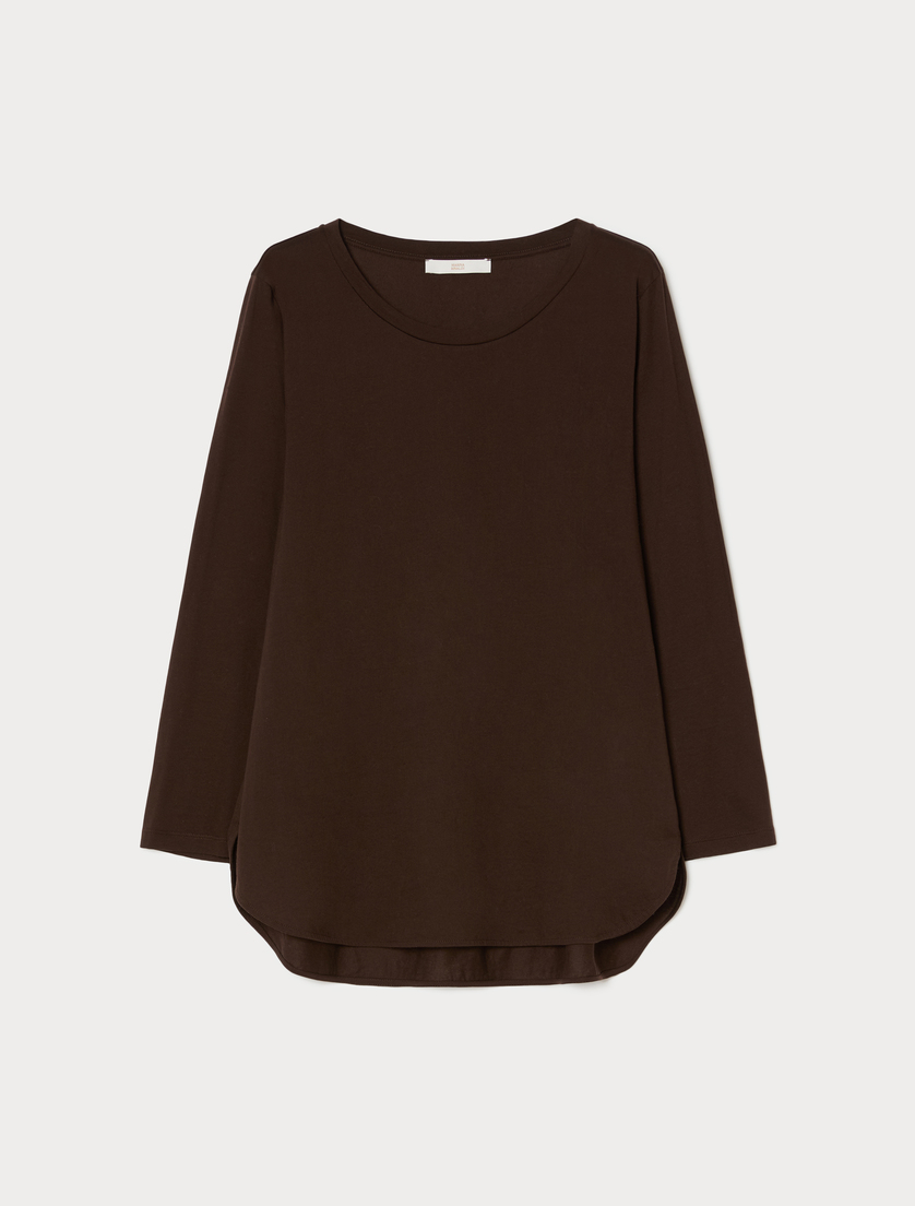 Cotton jersey T-shirt - BROWN - Marina Rinaldi