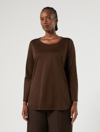 Cotton jersey T-shirt - BROWN - Marina Rinaldi - 3