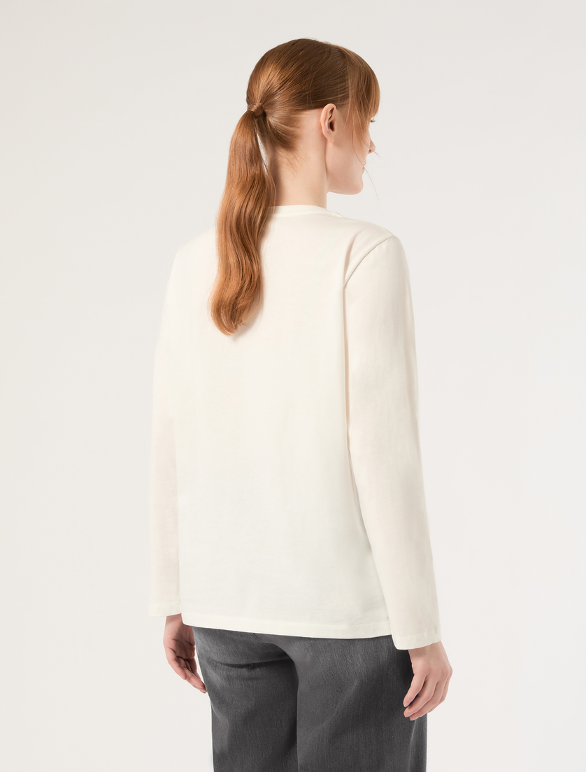 Jersey appliqué T-shirt - IVORY - Marina Rinaldi - 4