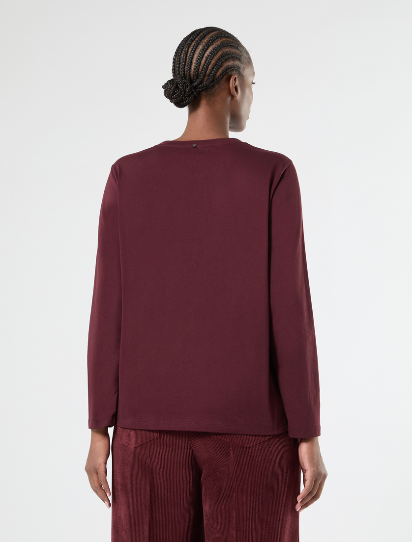Jersey appliqué T-shirt - BROWN BORDEAUX - Marina Rinaldi - 4
