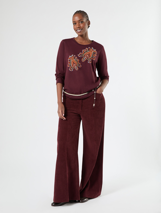 Jersey appliqué T-shirt - Marina Rinaldi
