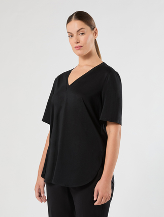 Interlock jersey T-shirt - BLACK - Marina Rinaldi - 3