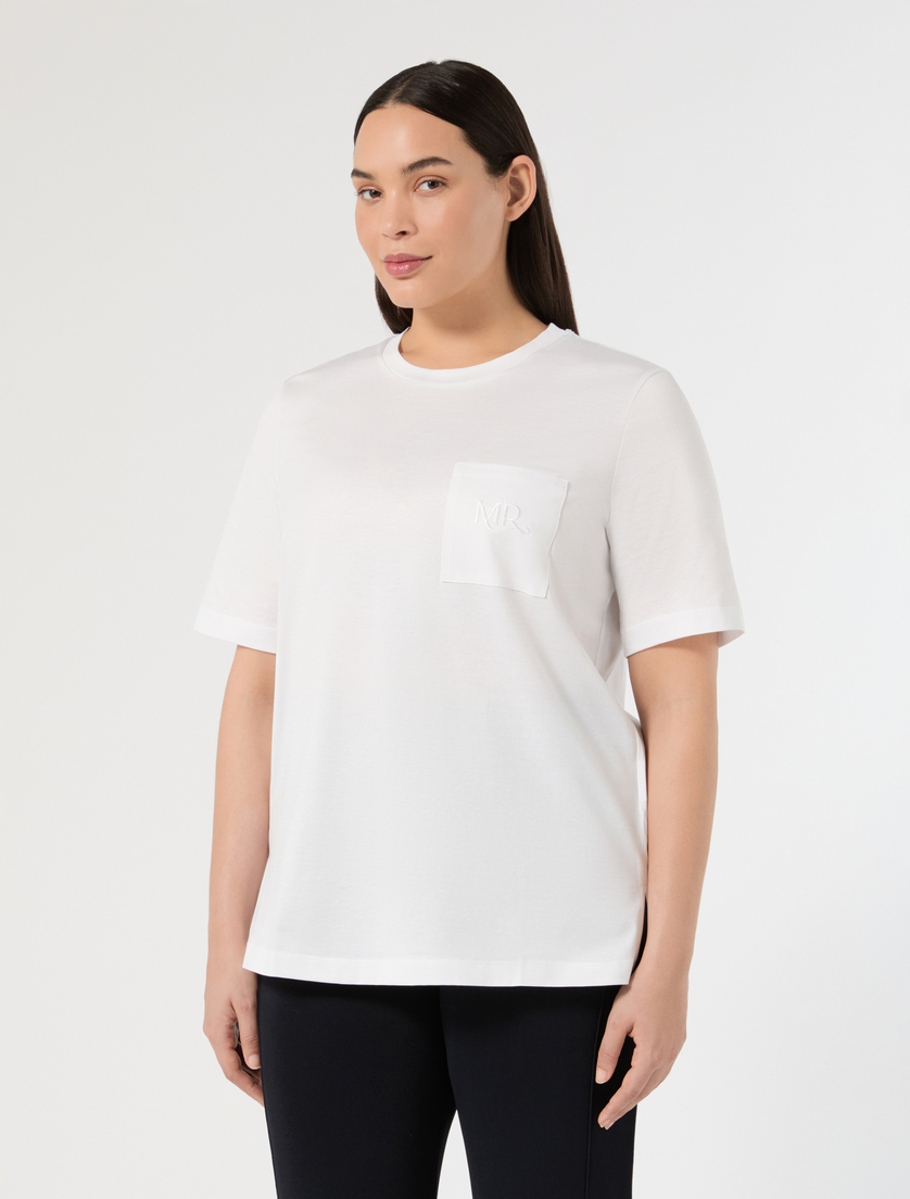 Cotton jersey T-shirt - OPTICAL WHITE - Marina Rinaldi - 3