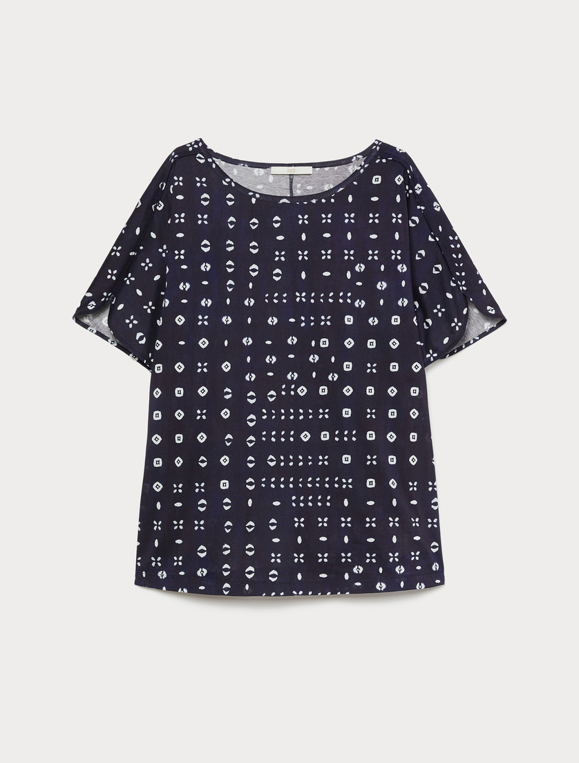 Cotton jersey T-shirt - NAVY - Marina Rinaldi