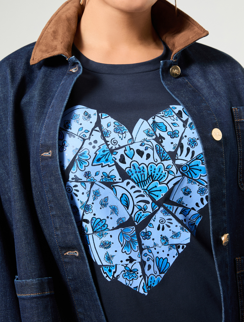 Rhinestone-adorned jersey T-shirt - AVIO - Marina Rinaldi - 5