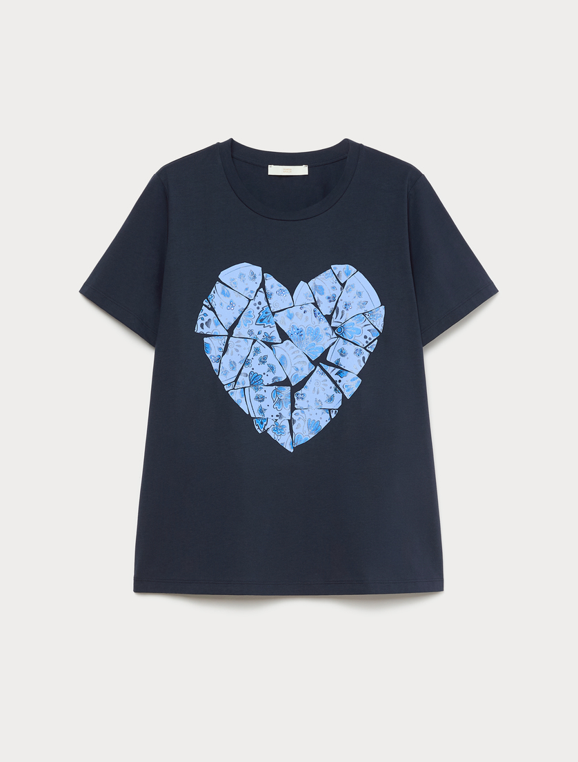 Rhinestone-adorned jersey T-shirt - AVIO - Marina Rinaldi