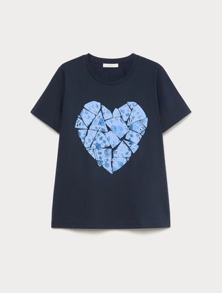 Rhinestone-adorned jersey T-shirt - Marina Rinaldi
